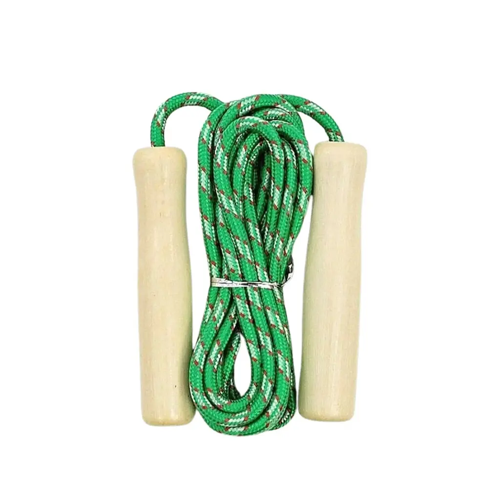Skipping Rope Wood Handles Green