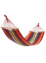 200x100cm Single Canvas Colorful Stripes Hammock with Wood Edges for Outdoor