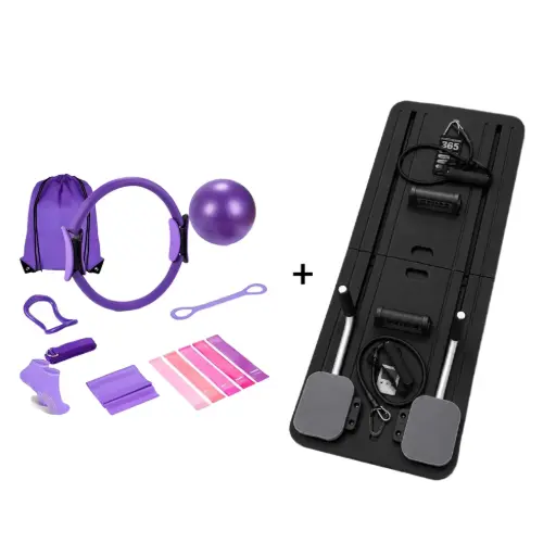 Pilates Offer – Complete Home Pilates Workout Set with Portable Reformer Board, Pilates Ring, Ball & Resistance Accessories
